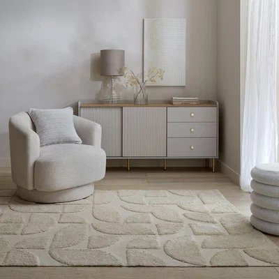 Dunelm Hampden Cotton Geometric Rug Natural