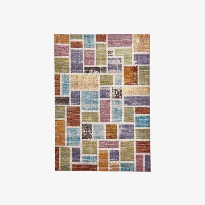 Dunelm 16th Avenue 37A MultiColoured Rug Blue, Purple and Brown