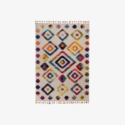 Dunelm Zumra Berber Rug Pink, Blue and Yellow