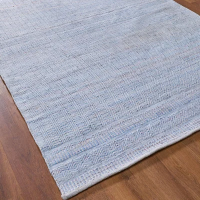 Dunelm Inca Rectangular Rug Aqua (Blue)
