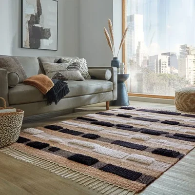 Dunelm Medina Blocks Jute Blend Rug
