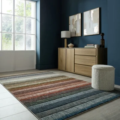 Dunelm Elias Stripe Modern Flatweave Rug