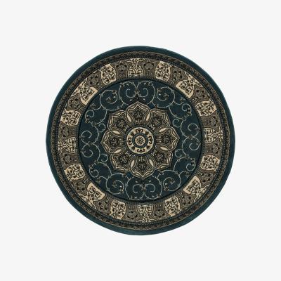 Dunelm Heritage Circle Rug Natural/Blue