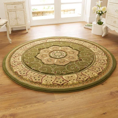 Dunelm Heritage Circle Rug Green