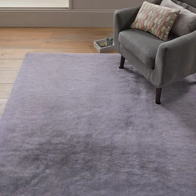 Dunelm Tipped Supersoft Faux Fur Rug Supersoft Black Tipped