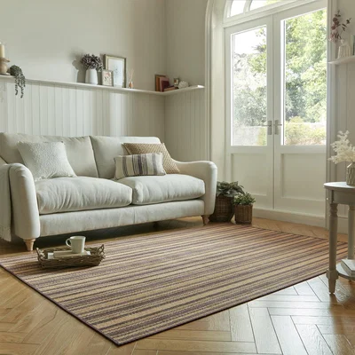Dunelm Churchgate Drayton Purple Striped Jute Rug Churchgate Drayton Purple