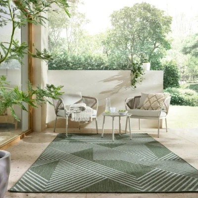 Dunelm Chevron Indoor Outdoor Geometric Rug