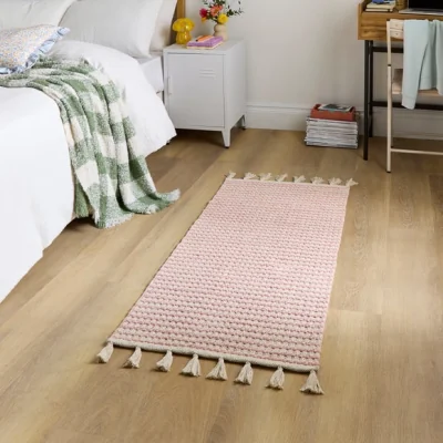 Dunelm Cotton Linear Pink Scatter Rug