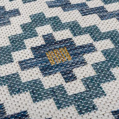 Dunelm Geometric Tile Indoor Outdoor Rug