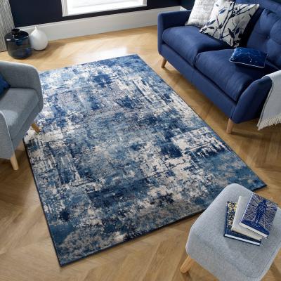 Dunelm Wonderlust Rug Blue/Grey