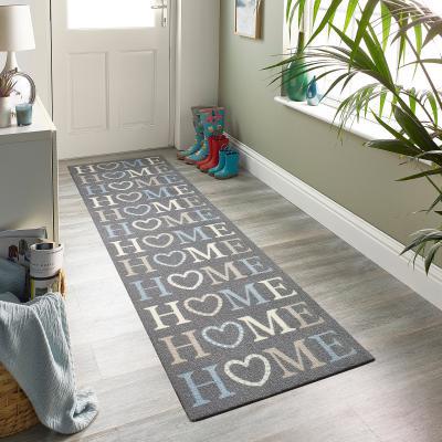 Dunelm Marvel Home Washable Runner Black, Cream and Blue