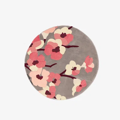 Dunelm Infinite Blossom Circle Rug Pink
