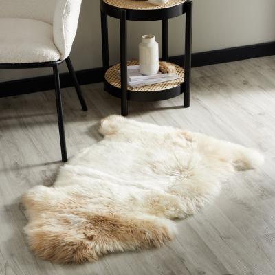 Dunelm Patterned Sheepskin Rug Natural (Brown)