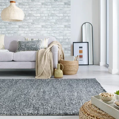 Dunelm Minerals Wool Rug Grey