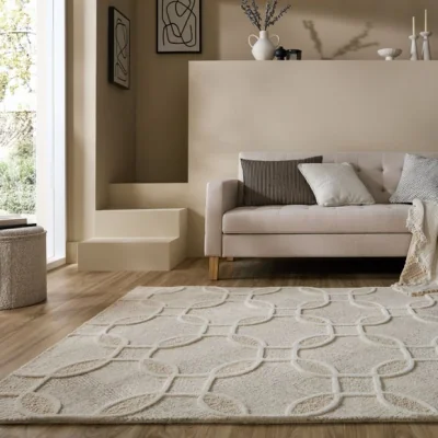 Dunelm Phina Trellis Wool Rug
