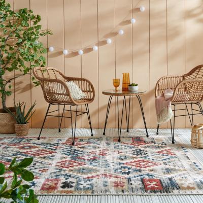 Dunelm Almaz Geometric Indoor Outdoor Rug MultiColoured