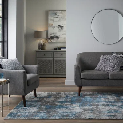 Dunelm PractiRug Piper Washable Rug Blue