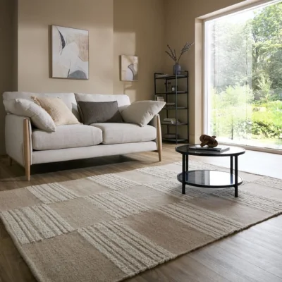 Dunelm Sola Checkerboard Wool Rug