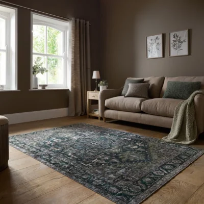 Dunelm Sofia Traditional Textured Washable Rug