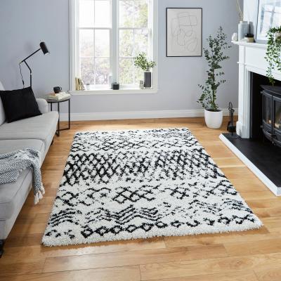 Dunelm Scandi Berber G271 Rug Black and white