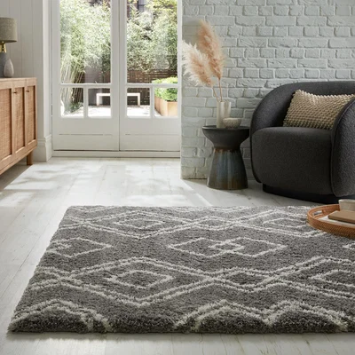 Dunelm Atlas Berber Rug Grey