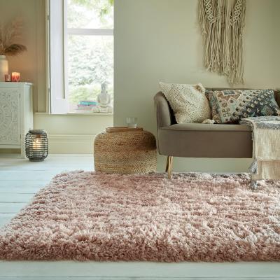 Dunelm Polar Shaggy Rug Polar Blush