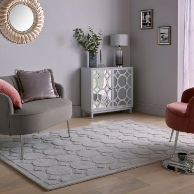 Dunelm Delphi Wool Rug Silver