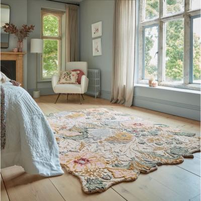 Dunelm Daphne Floral Shaped Wool Rug