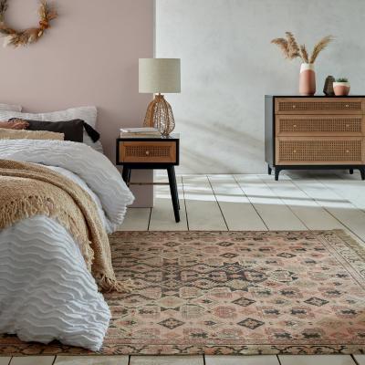 Dunelm Jayda Flatweave Rug Pink/Black