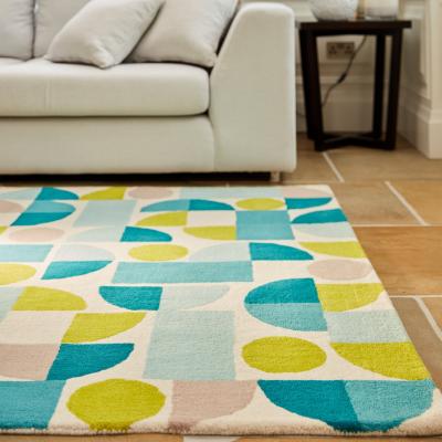 Dunelm Bauhaus Abstract Blue Rug Blue