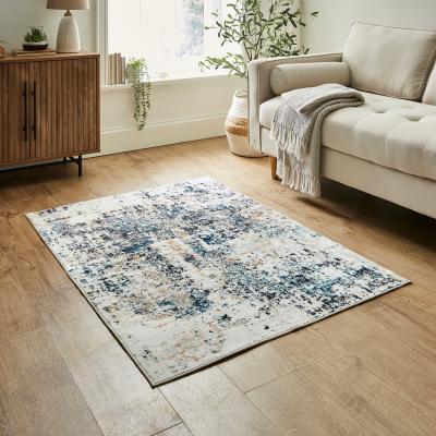 Dunelm Abstract Washable Rug Silver