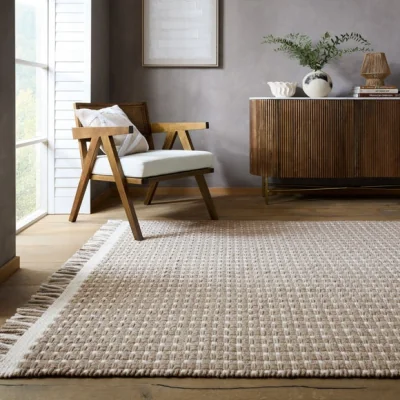 Dunelm Wool Basketweave Rug