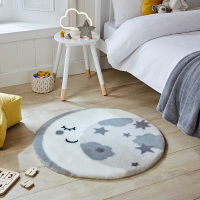 Dunelm Mylo Moon Faux Fur Rug Grey