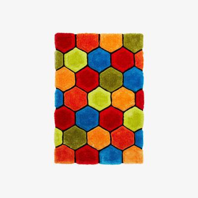 Dunelm Noble House Honeycomb Rug Multi Coloured