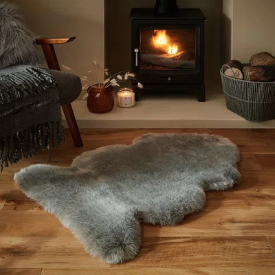 Dunelm Luxury Faux Fur Pelt Rug Luxury Faux Fur Pelt Grey