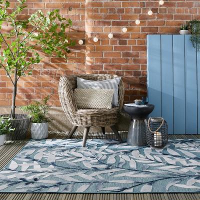 Dunelm Willow Indoor Outdoor Rug Blue/Grey