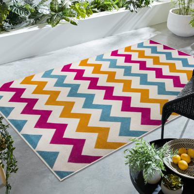 Dunelm Zigzag Indoor Outdoor Rug MultiColoured
