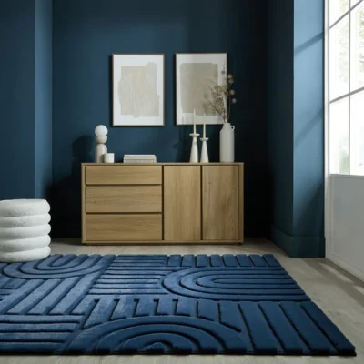 Dunelm Supersoft Lush Geometric Faux Fur Arch Rug