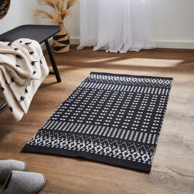 Dunelm Woven Washable Rug Black