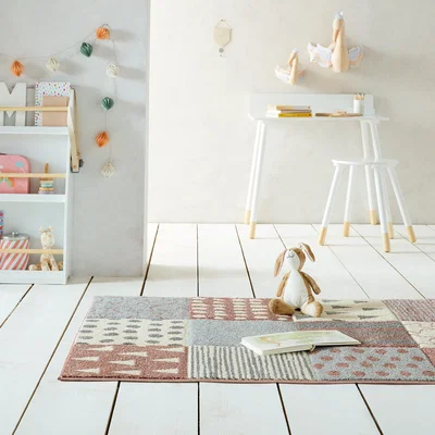 Dunelm Alby Patchwork Rug Grey and Brown