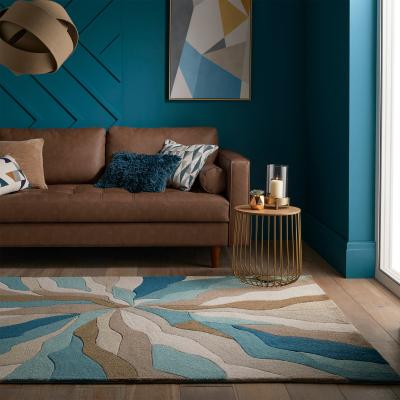 Dunelm Splinter Rug Teal (Blue)