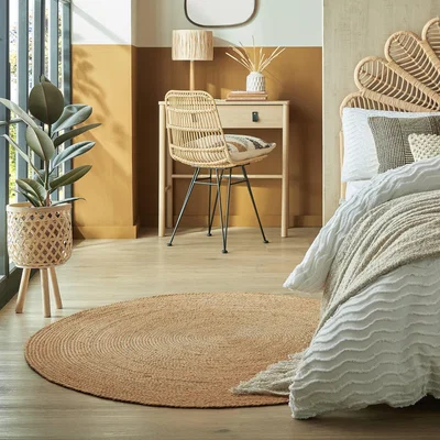 Dunelm Blair Jute Round Rug Natural