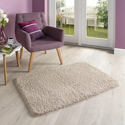 Dunelm Marvel Shaggy Washable Rug Stone (Natural)