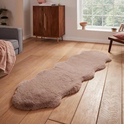 Dunelm Super Teddy Sheepskin Rug Brown