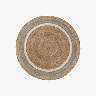 Dunelm Natural Jute Border Circle Rug Natural