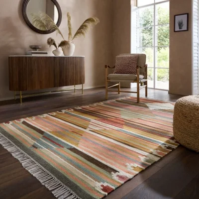 Dunelm Tana Diamond Wool Rug