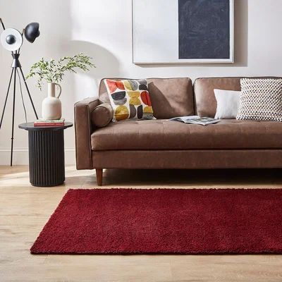 Dunelm Cosy Shaggy Rug Mulberry
