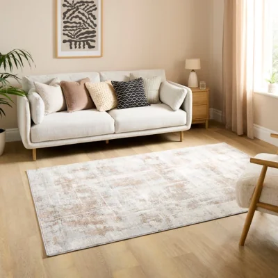 Dunelm Abstract Distressed Natural Rug