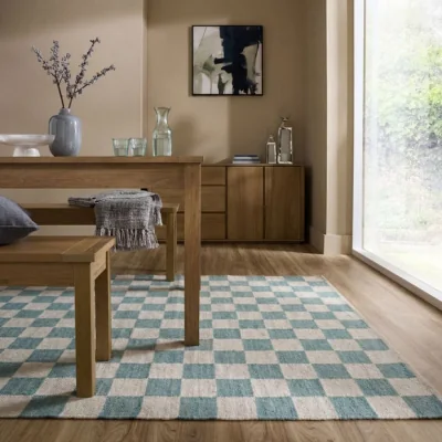 Dunelm Seb Checkerboard Wool Rug