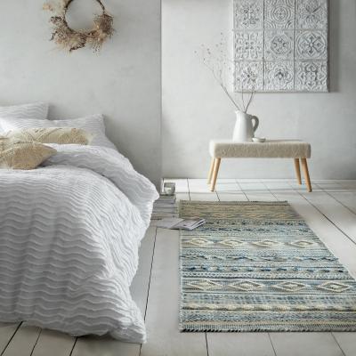 Dunelm Nia Bobble Wool 60cm x 230cm Runner Blue